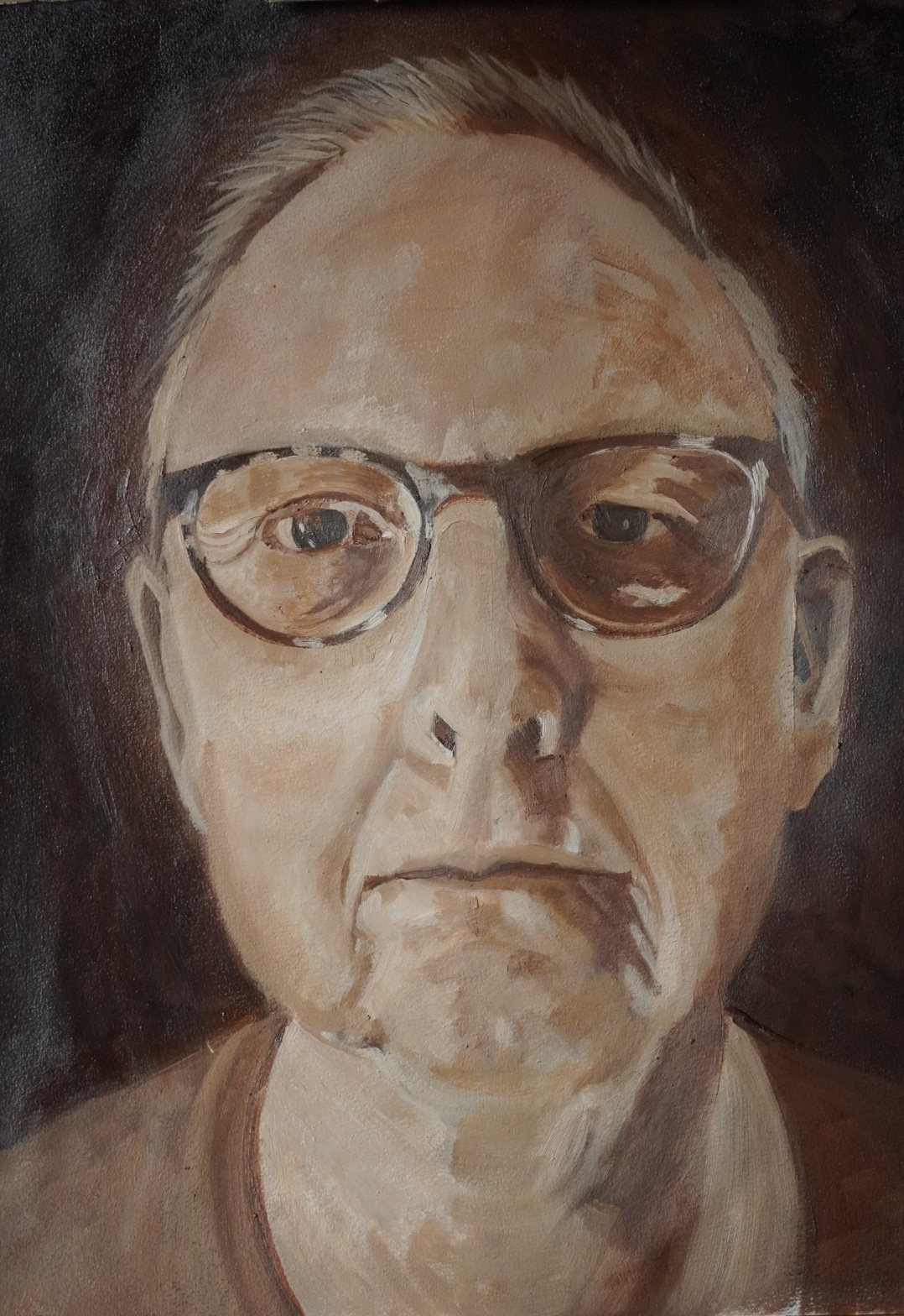 Self Portrait sketch in Sepia